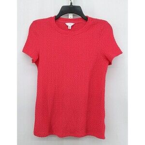 Time and Tru Shirt Womens Size S Pink Textured Short Sleeve Pullover Top